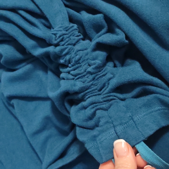 Bryn Walker Orinoco Ruched Inman Shirt New Turquoise Blue Dolman Fall Tunic NEW - Picture 5 of 7